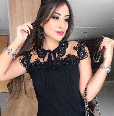 عکس بلوز گیپور مشکی مجلسی