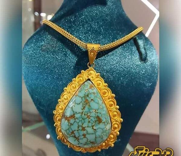 عکس گردنبند فیروزه طلا