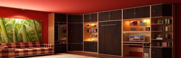 عکس کمد دیواری رنگ قهوه ای