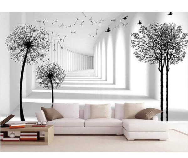 عکس کاغذ دیواری سه بعدی برای پشت تلویزیون