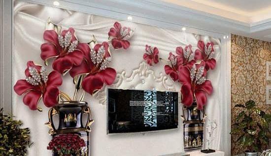 عکس کاغذ دیواری سه بعدی برای پشت تلویزیون