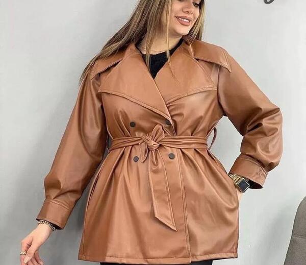 عکس پالتو چرم کوتاه