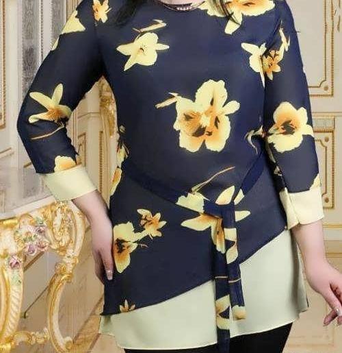 عکس تونیک حریر گلدار