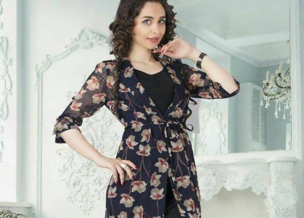 عکس تونیک حریر گلدار