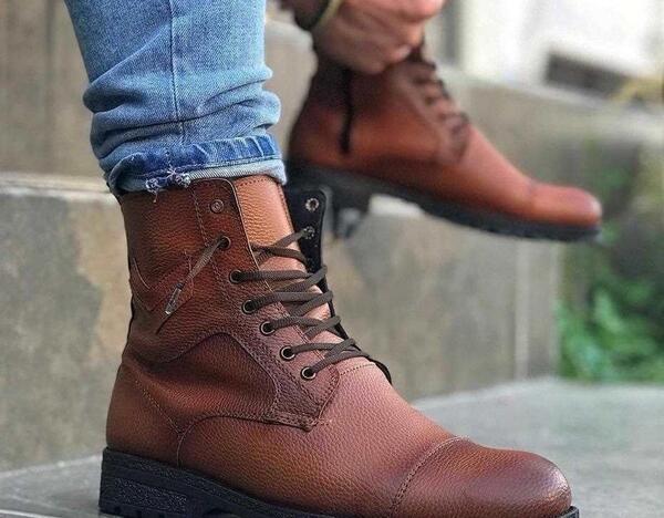 عکس کفش چرم نیم بوت مردانه