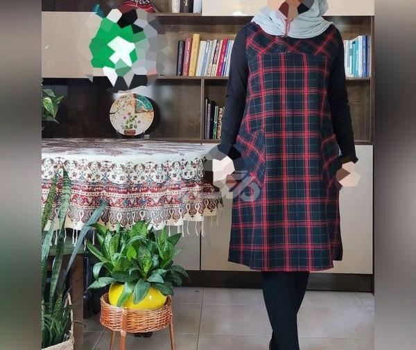 عکس مدل سارافون چهارخونه پاییزی