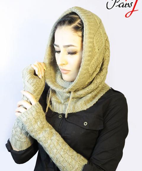عکس مقنعه بافتنی