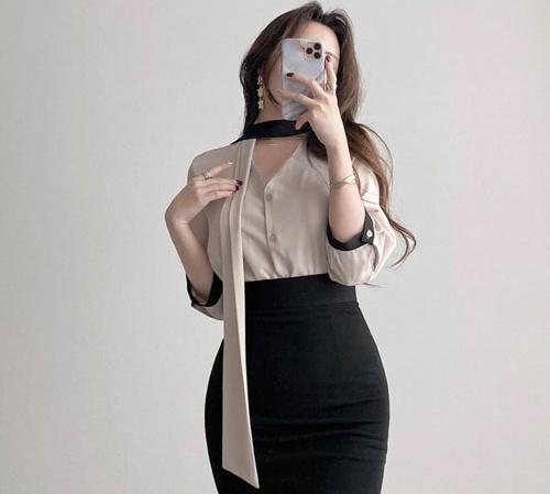 عکس شومیز و دامن کوتاه