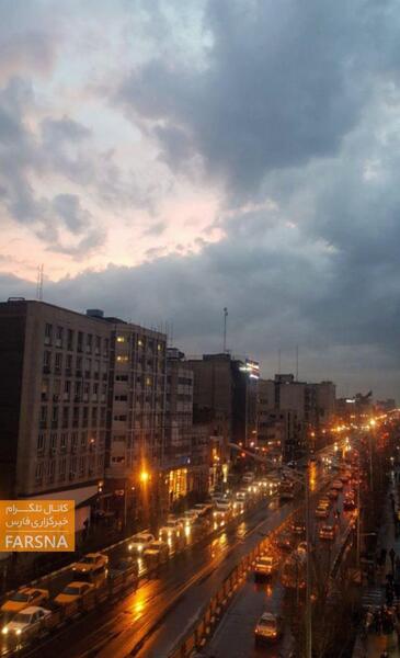 عکس غروب بارانی