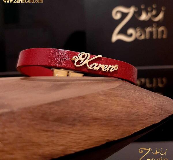 عکس دستبند چرم طلا دخترانه