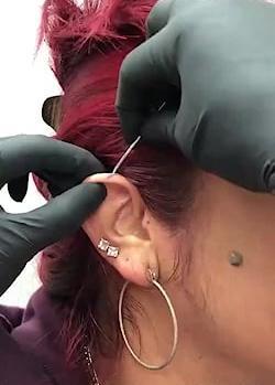عکس پیرسینگ غضروف گوش