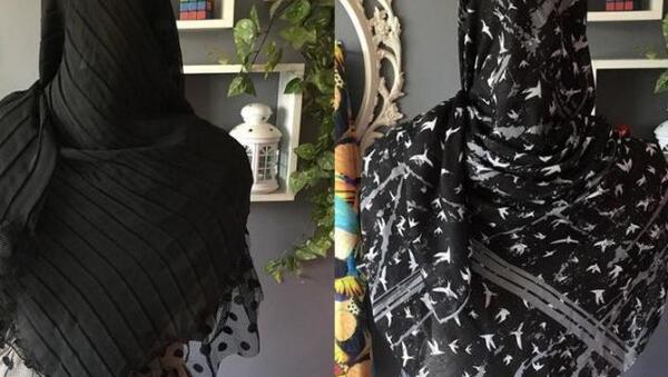 عکس روسری نخی مشکی
