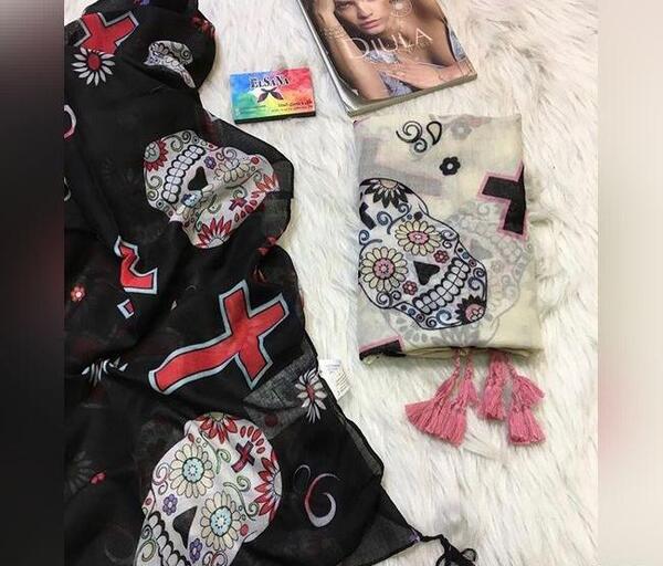 عکس روسری نخی مشکی