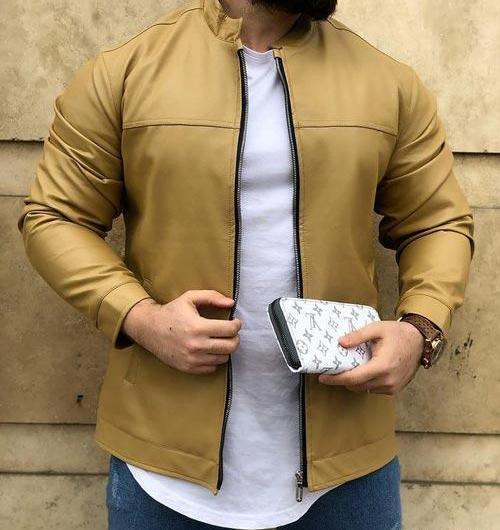 عکس کاپشن چرم پسرانه جدید