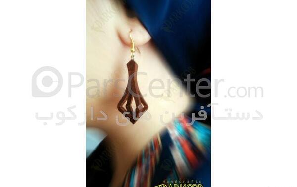 عکس گوشواره چوبی
