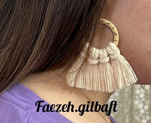 عکس گوشواره چوبی