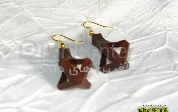 عکس گوشواره چوبی
