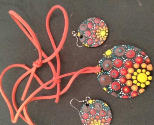 عکس گوشواره چوبی