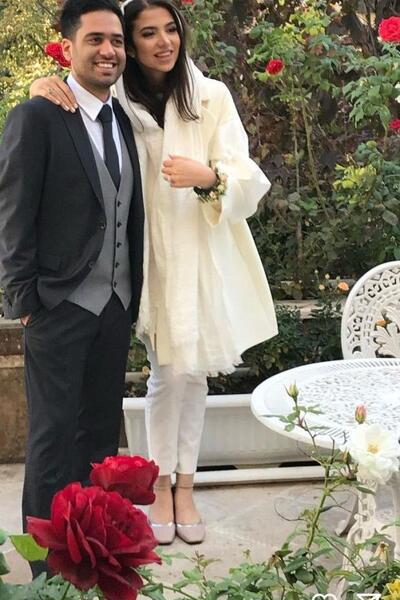 عکس سارا خادم الشریعه و همسرش