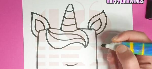 عکس نقاشی اسب تک شاخ اسان