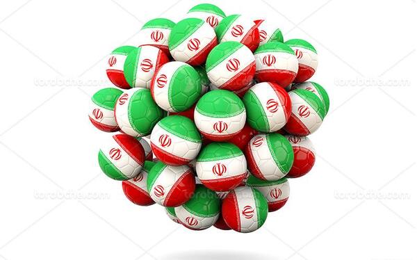 عکس پرچم ایران روی توپ فوتبال