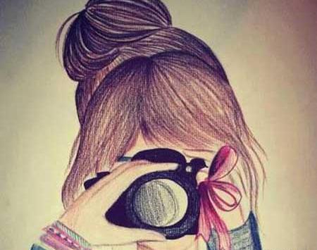 عکس نقاشی دختر عکاس