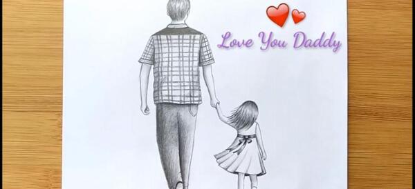 عکس نقاشی دختر و پدر