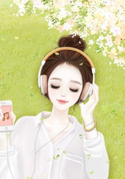 عکس نقاشی دختر با هدفون