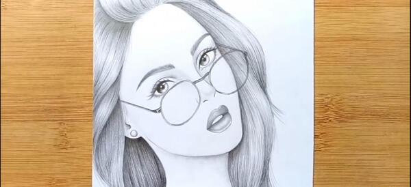 عکس نقاشی دختر با هدفون