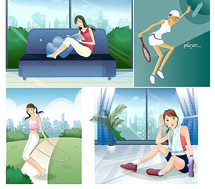 عکس نقاشی دختر ورزشکار
