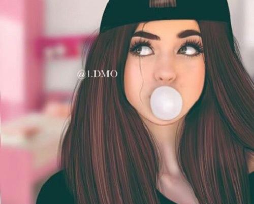 عکس دختر نقاشی شده زیبا