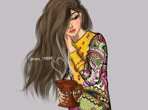 عکس دختر نقاشی شده زیبا