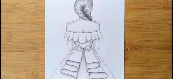 عکس نقاشی دختر آسان و زیبا