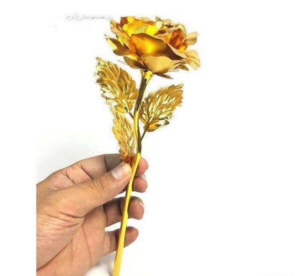 عکس شاخه گل رز طلا