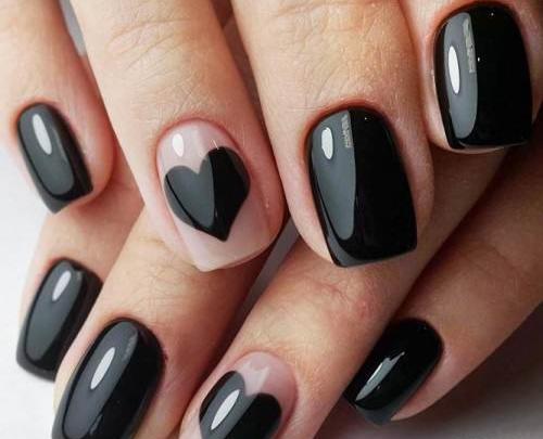 عکس کاشت ناخن رنگ مشکی