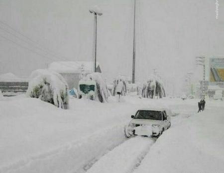 عکس نوشته بارش برف
