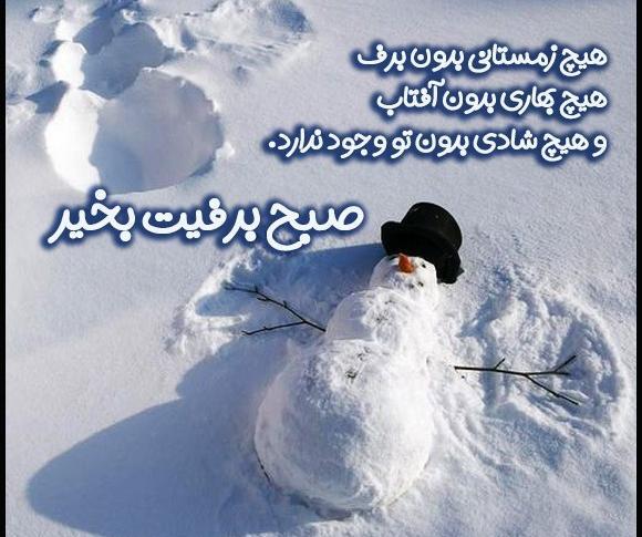 عکس برفی صبح بخیر