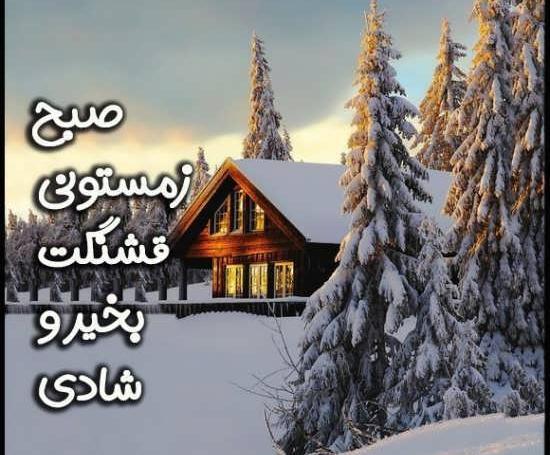 عکس برفی صبح بخیر
