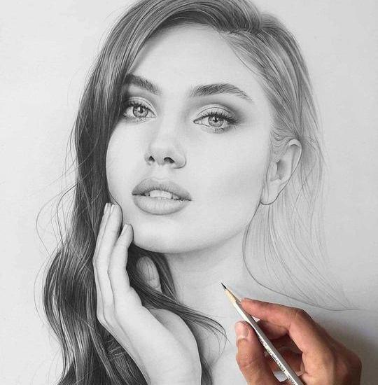 عکس نقاشی چهره دختر زیبا