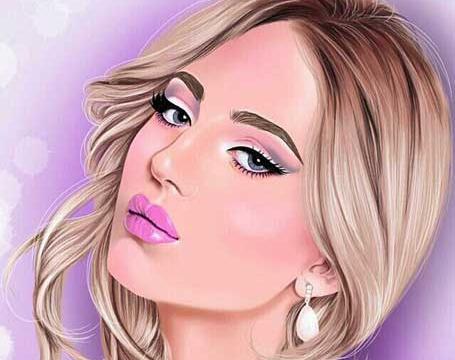 عکس نقاشی چهره دختر زیبا