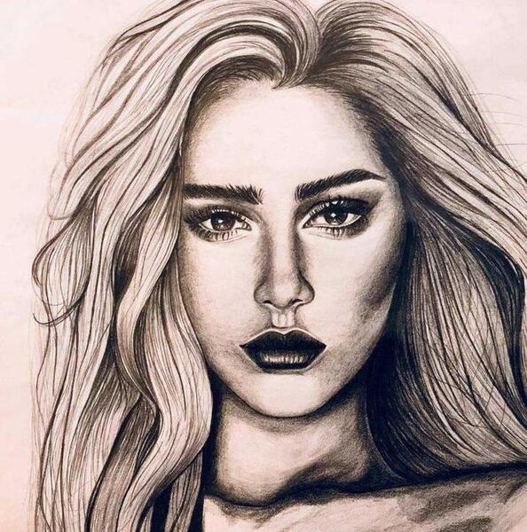 عکس نقاشی چهره زن