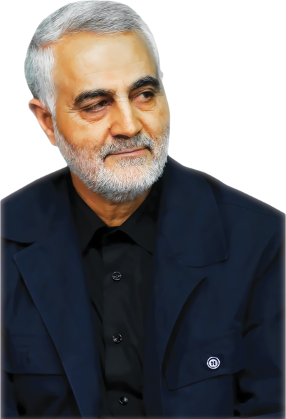 عکس حاج قاسم با لباس مشکی