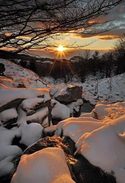 عکس غروب زمستان