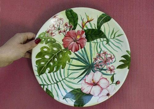عکس ایده برای نقاشی روی بشقاب سفالی