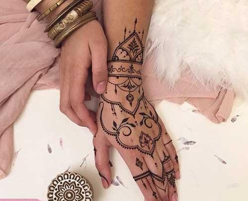 عکس حنا روی دست ساده و شیک