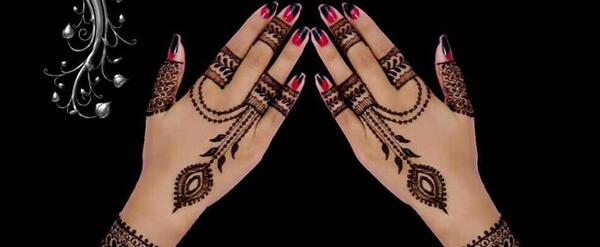 عکس حنا روی دست ساده و شیک