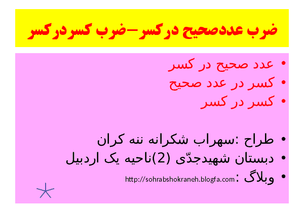 عکس ضرب کسر