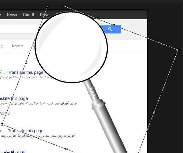 گذاشتن ذره بین روی عکس