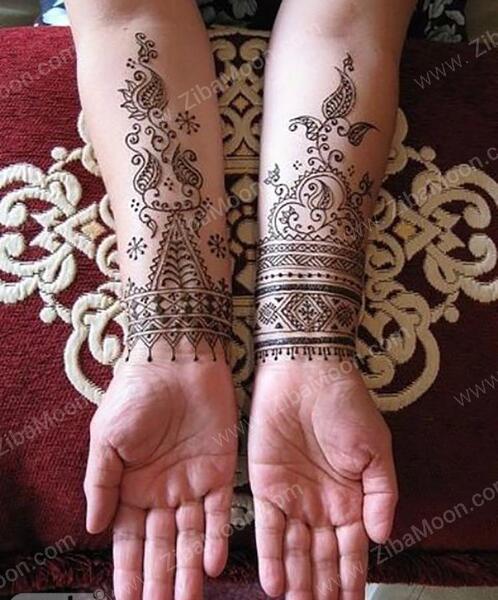 عکس حنا هندی روی دست ساده