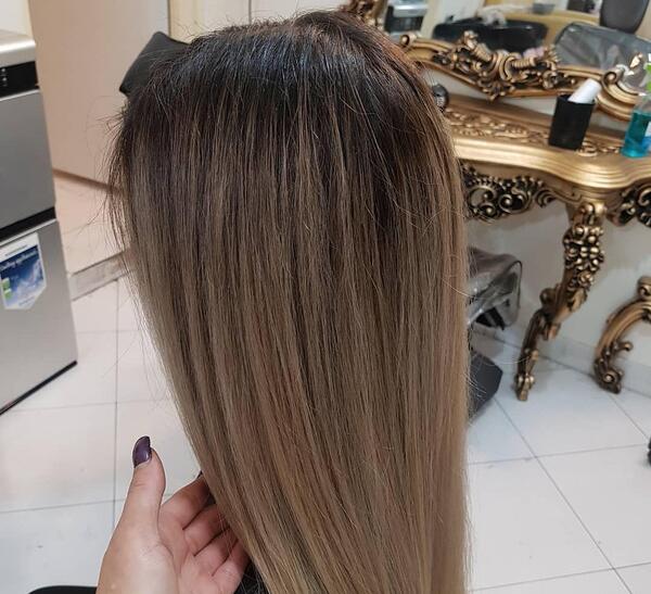 عکس رنگ مو نسکافه ای دودی